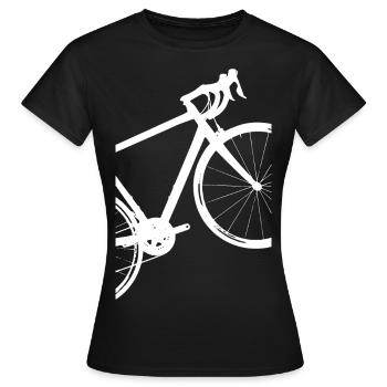 weird, unusual racing bike - Women's T-Shirt - black - Front - AI Model Female 172 dark (172cm)