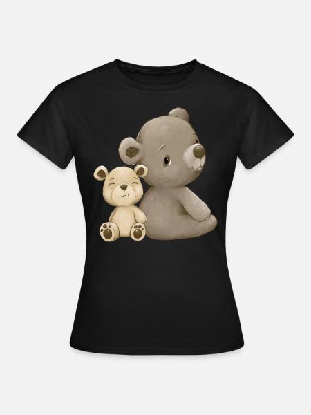 Mama und Baby Bär - Frauen T-Shirt - Schwarz