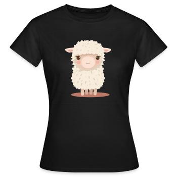 Cooles Fluffig Alpaka Lama - Frauen T-Shirt - Schwarz - Vorne - AI Model Female 172 dark (172cm)
