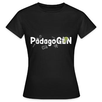 PädagoGIN - Geschenk für Gin Liebhaberin Damen Gin - Frauen T-Shirt - Schwarz - Vorne - AI Model Female 172 dark (172cm)