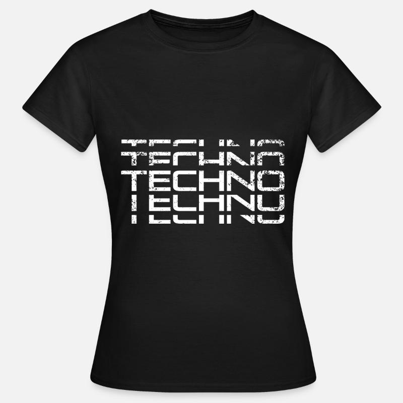 Techno - Frauen T-Shirt - Schwarz
