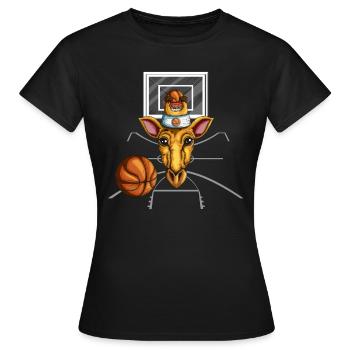 Kids Giraffen Fan Basketball Spiel Basketballkorb - Frauen T-Shirt - Schwarz - Vorne - AI Model Female 172 dark (172cm)