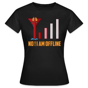 Je suis hors ligne batterie vide pas de réception Internet - T-shirt Femme - noir - Devant - AI Model Female 172 dark (172cm)