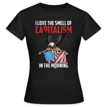 USA Flagge Adler Kapital Geld Vermögfen Wertpapier - Frauen T-Shirt - Schwarz - Vorne - AI Model Female 172 dark (172cm)