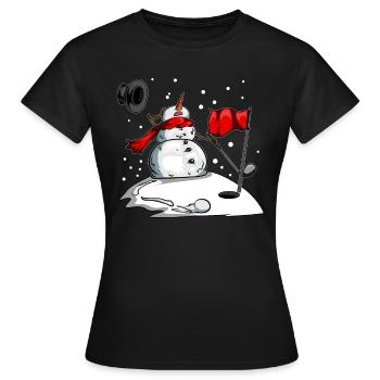 Bonhomme de neige Golf vêtements Golf en hiver Golf Balle - T-shirt Femme - noir - Devant - AI Model Female 172 dark (172cm)