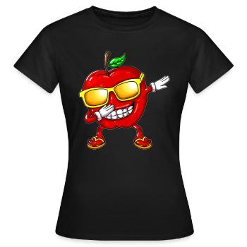 Apple Dabbing Apple Tree Dab Spring Apple Outfit - Women's T-Shirt - black - Front - AI Model Female 172 dark (172cm)