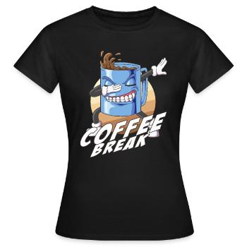 Wilder Dabbing Kaffeebecher Morgenkaffee Pause - Frauen T-Shirt - Schwarz - Vorne - AI Model Female 172 dark (172cm)