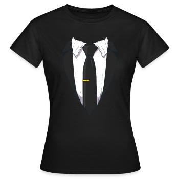 Costume Costume Enfant Costume Fun Cadeau Partenaire Tenue - T-shirt Femme - noir - Devant - AI Model Female 172 dark (172cm)