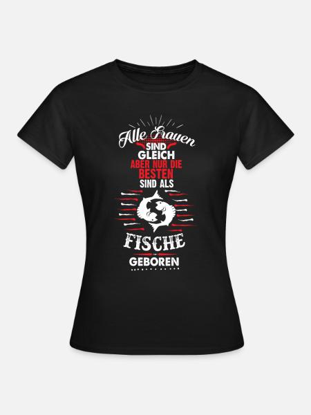 Fische Sternzeichen - Frauen T-Shirt - Schwarz