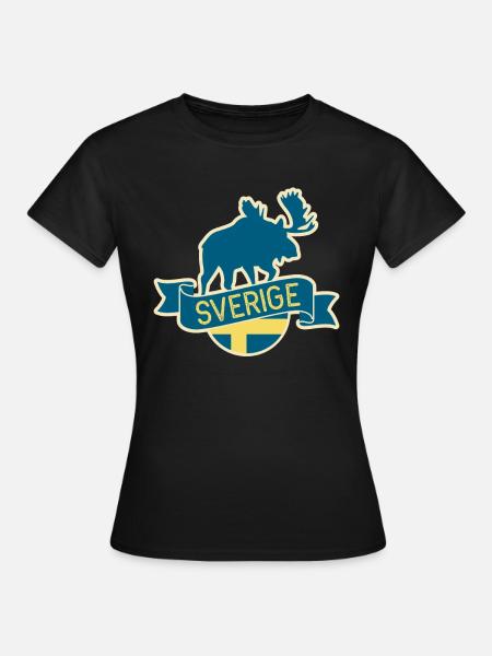 Schweden Elch - Frauen T-Shirt - Schwarz