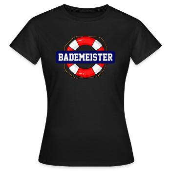 Bademeister - Frauen T-Shirt - Schwarz - Vorne - AI Model Female 172 dark (172cm)