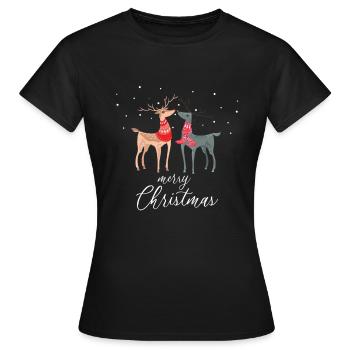 joyeux noël renne - T-shirt Femme - noir - Devant - AI Model Female 172 dark (172cm)