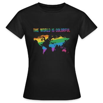 The world is colorful - T-shirt Femme - noir - Devant - AI Model Female 172 dark (172cm)