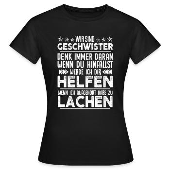 Wir sind Geschwister wir helfen uns - Frauen T-Shirt - Schwarz - Vorne - AI Model Female 172 dark (172cm)
