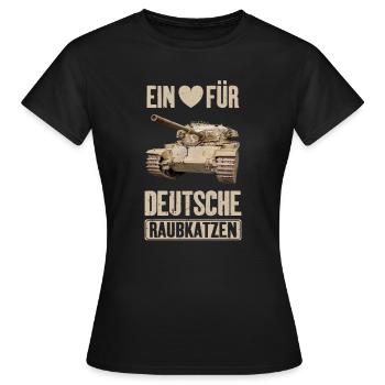 Ein Herz für deutsche Raubkatzen - Frauen T-Shirt - Schwarz - Vorne - AI Model Female 172 dark (172cm)