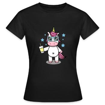 Licorne cool lunettes de soleil - T-shirt Femme - noir - Devant - AI Model Female 172 dark (172cm)