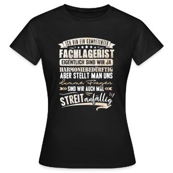Fachlagerist Lager - Frauen T-Shirt - Schwarz - Vorne - AI Model Female 172 dark (172cm)