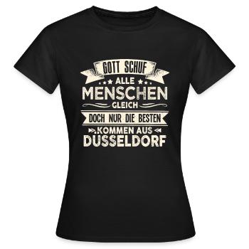 Gott schuf Düsseldorfer anders Düsseldorf - Frauen T-Shirt - Schwarz - Vorne - AI Model Female 172 dark (172cm)