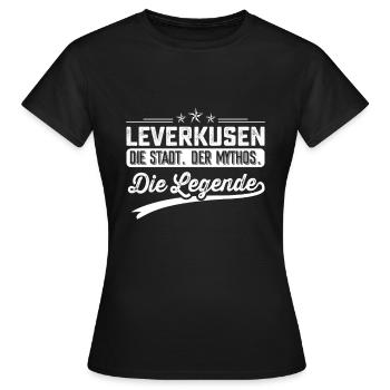 Leverkusen die Stadt der Mythos Leverkusener - Frauen T-Shirt - Schwarz - Vorne - AI Model Female 172 dark (172cm)