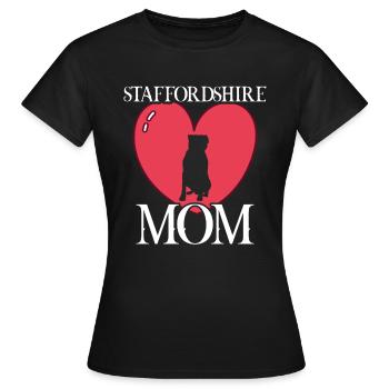 Staffordshire mom Staffordshire terrier - Women's T-Shirt - black - Front - AI Model Female 172 dark (172cm)