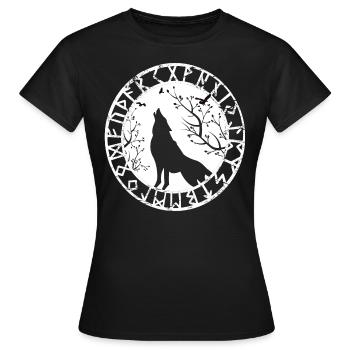 Mythologie nordique Viking Fenriswolf asgard - T-shirt Femme - noir - Devant - AI Model Female 172 dark (172cm)