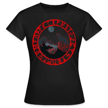 Mythologie viking nordique Wolf Asgard Walhalla - T-shirt Femme - noir - Devant - AI Model Female 172 dark (172cm)