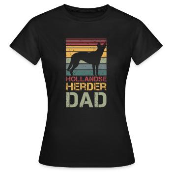 Hollandse Herder Dad - Frauen T-Shirt - Schwarz - Vorne - AI Model Female 172 dark (172cm)