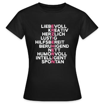 Liebevoll Herzlich Hilfsbereit Erzieherin - Frauen T-Shirt - Schwarz - Vorne - AI Model Female 172 dark (172cm)