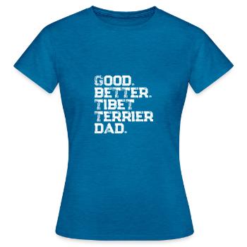Terrier tibétain - T-shirt Femme - bleu saphir antique chiné - Devant - AI Model Female 172 dark (172cm)