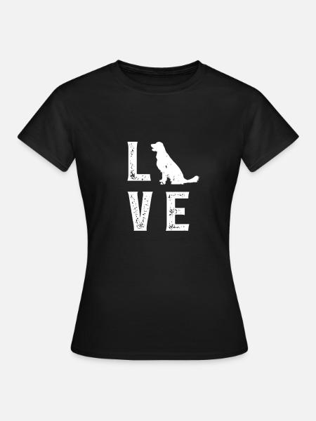 Golden Retriever Love - Frauen T-Shirt - Schwarz