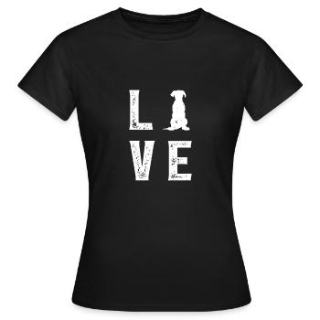 Great dane Love - Women's T-Shirt - black - Front - AI Model Female 172 dark (172cm)