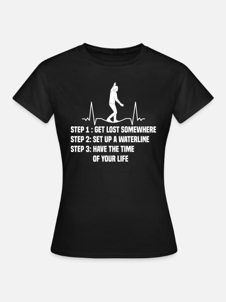 Slackline - Frauen T-Shirt - Schwarz