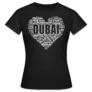 DUBAI - Frauen T-Shirt - Schwarz - Vorne - AI Model Female 172 dark (172cm)