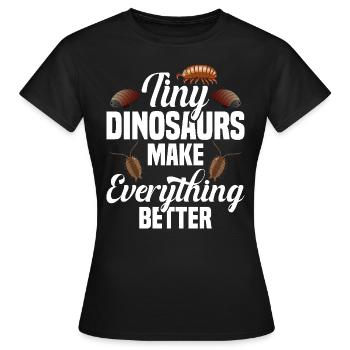 Insect Lover Rollie Pollie Entomologist Pill Bug - Frauen T-Shirt - Schwarz - Vorne - AI Model Female 172 dark (172cm)