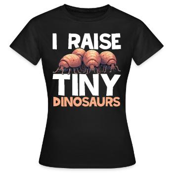 Isopod Lover Entomologist Dinosaur Rollie Pill bug - Frauen T-Shirt - Schwarz - Vorne - AI Model Female 172 dark (172cm)