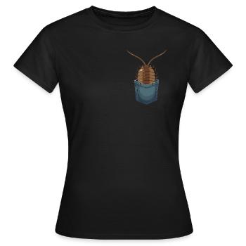 Pill Bug Illustration for Rollie Pollie Mom Isopod - Frauen T-Shirt - Schwarz - Vorne - AI Model Female 172 dark (172cm)