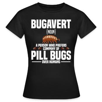 Rollie Pollie Entomology Isopod Roly Poly pill bug - Frauen T-Shirt - Schwarz - Vorne - AI Model Female 172 dark (172cm)