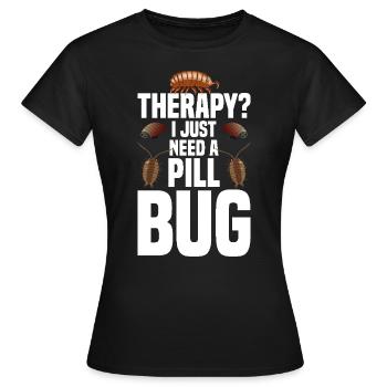 Rollie Pollie Lover Entomologist Insect Pill bug - Frauen T-Shirt - Schwarz - Vorne - AI Model Female 172 dark (172cm)