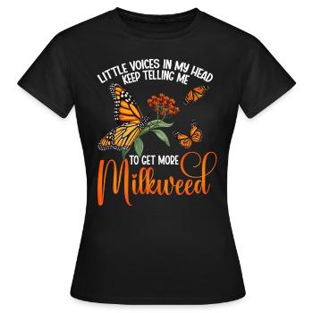 Butterflies The Monarch Milkweed Monarch Butterfly - Frauen T-Shirt - Schwarz - Vorne - AI Model Female 172 dark (172cm)
