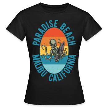 Octopus malibu surf - T-shirt Femme - noir - Devant - AI Model Female 172 dark (172cm)