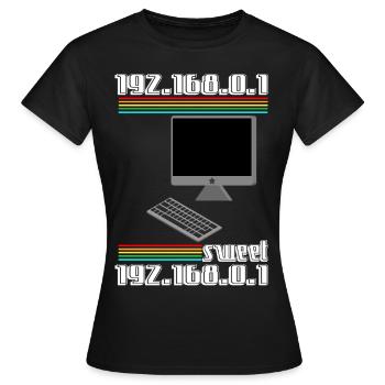192.168.01 sweet 192.168.0.1 - T-shirt Femme - noir - Devant - AI Model Female 172 dark (172cm)
