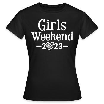 Girls Weekend 2023 Cute Girls Party Trip Vacances - T-shirt Femme - noir - Devant - AI Model Female 172 dark (172cm)