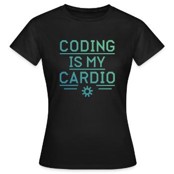 Le codage est mon cardio | Plaisir pour les développeurs - T-shirt Femme - noir - Devant - AI Model Female 172 dark (172cm)