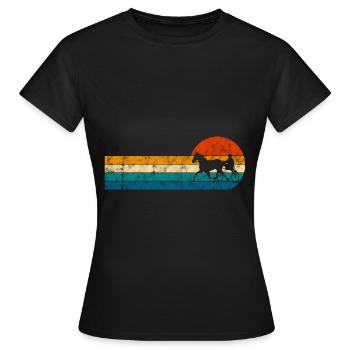 Trotteur trotter dans un style rétro ou vintage - T-shirt Femme - noir - Devant - AI Model Female 172 dark (172cm)
