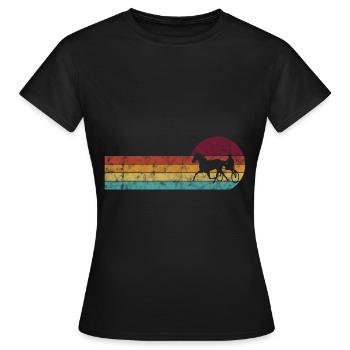Trotteur trotter dans un style rétro ou vintage - T-shirt Femme - noir - Devant - AI Model Female 172 dark (172cm)