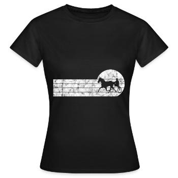 Trotter trotting races in retro or vintage style - Women's T-Shirt - black - Front - AI Model Female 172 dark (172cm)