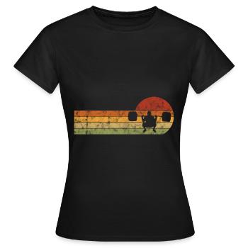 Bodybuilding Bodybuilder GYM Fitnessstudio Retro - Frauen T-Shirt - Schwarz - Vorne - AI Model Female 172 dark (172cm)