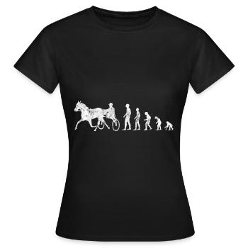 Courses de trotters au trot dans le style Evolution - T-shirt Femme - noir - Devant - AI Model Female 172 dark (172cm)