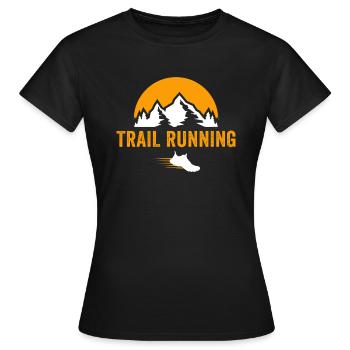 trail running t-shirt course en montagne - T-shirt Femme - noir - Devant - AI Model Female 172 dark (172cm)