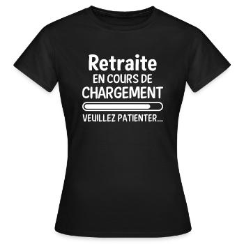 Retraite en cours de chargement - T-shirt Femme - noir - Devant - AI Model Female 172 dark (172cm)